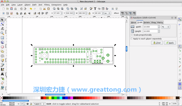 首先，你需要取得電路板設計圖的PNG圖檔，才能在上面進行繪制。這件事做起來比用說的難上許多，而其中一種方法如下所示（我們會先假設你正在使用Inkscape向量繪圖工具）。